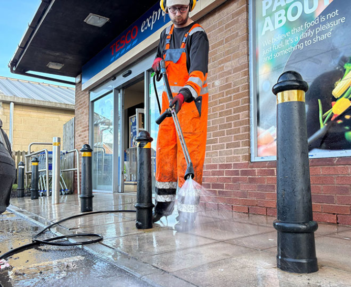 cleaning outside tesco express