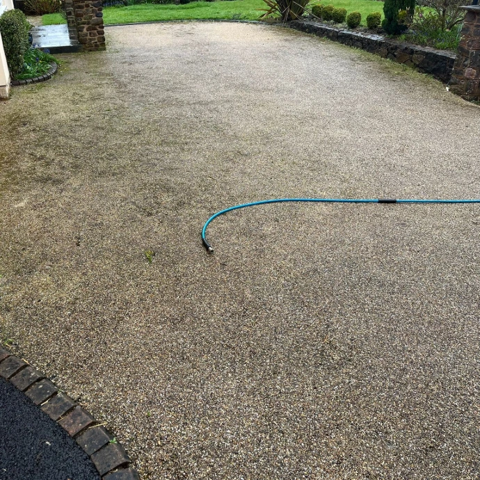 resinbond driveway with algae and moss