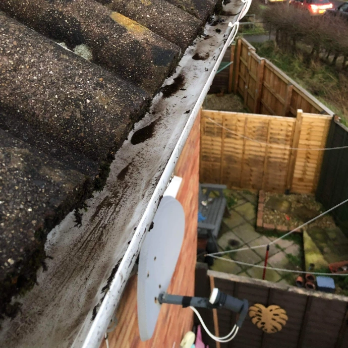 gutter cleaning to remove moss